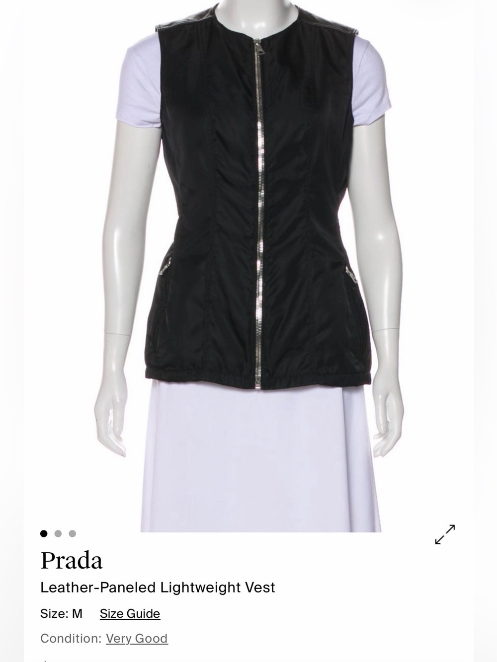 Prada Black Sleeveless Zip-Front Vest